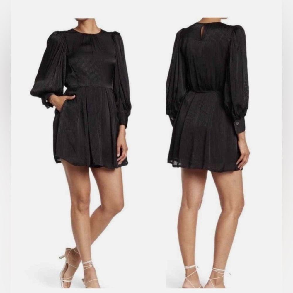 Rebecca Taylor Black Long Sleeve mini Dress - Picture 2 of 16
